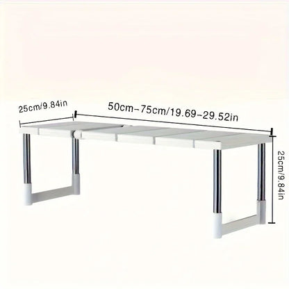 Adjustable Under Sink Organizer Rack, Expandable Plastic Storage Holder with 1-Layer or 2-Layer Option for Kitchen - product view 1