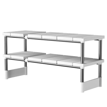 Adjustable Under Sink Organizer Rack, Expandable Plastic Storage Holder with 1-Layer or 2-Layer Option for Kitchen - product view 2