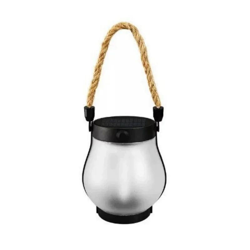 Solar Flame Rope Lantern, Type-C Rechargeable Hanging Light, Flickering 3D Flame, IPX4 Waterproof for Patio Camping - product view 1