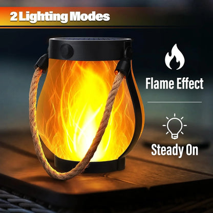 Solar Flame Rope Lantern, Type-C Rechargeable Hanging Light, Flickering 3D Flame, IPX4 Waterproof for Patio Camping - product view 2