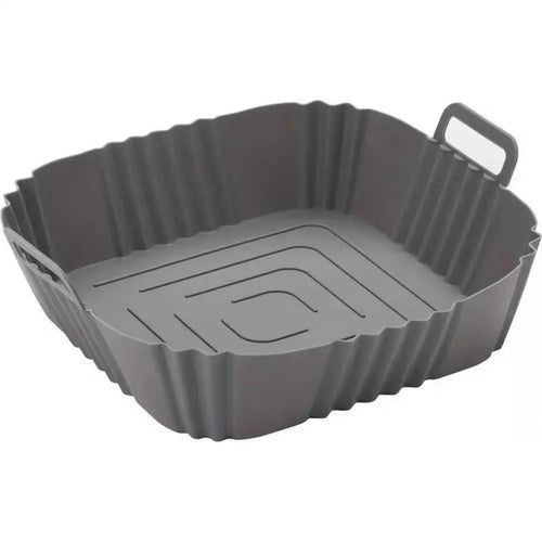 Reusable Air Fryer Liner, 22×22×5.5cm Square Basket Insert with Handles and Grooved Bottom, Gray, Red or Black - product view 1