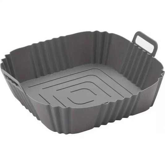 Reusable Air Fryer Liner, 22×22×5.5cm Square Basket Insert with Handles and Grooved Bottom, Gray, Red or Black - product view 1