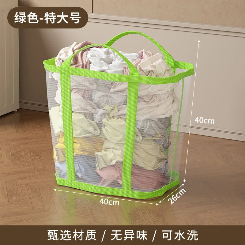 Foldable Wall-Mounted Laundry Hamper, Breathable Polyester Mesh Basket with Handles, 40 × 26 × 40 cm for Small Spaces - product view 3