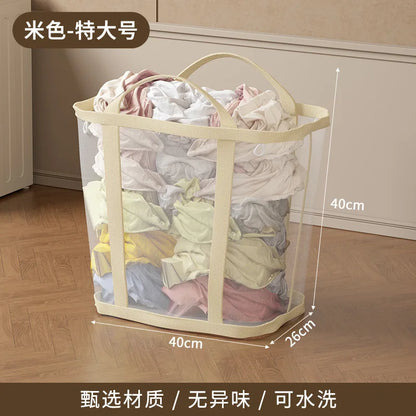 Foldable Wall-Mounted Laundry Hamper, Breathable Polyester Mesh Basket with Handles, 40 × 26 × 40 cm for Small Spaces - product view 4