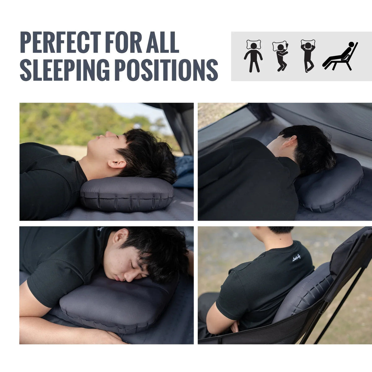 Inflatable Travel Pillow, Curved Neck and Lumbar Support, 2 cm Foam, 4.6 oz Packable Design for Camping and Flights - product view 5