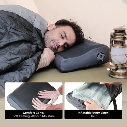 Inflatable Travel Pillow, Ergonomic Lightweight Washable Camping Cushion with Two Height Options for Travel and Home - product view 6