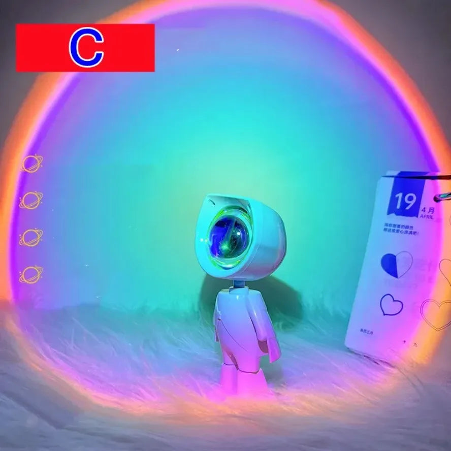 Sunset Projection Lamp, RGB LED Night Light, 360° Adjustable Projector, Plug-and-Play DC Mood Light for Bedroom Decor - product view 3