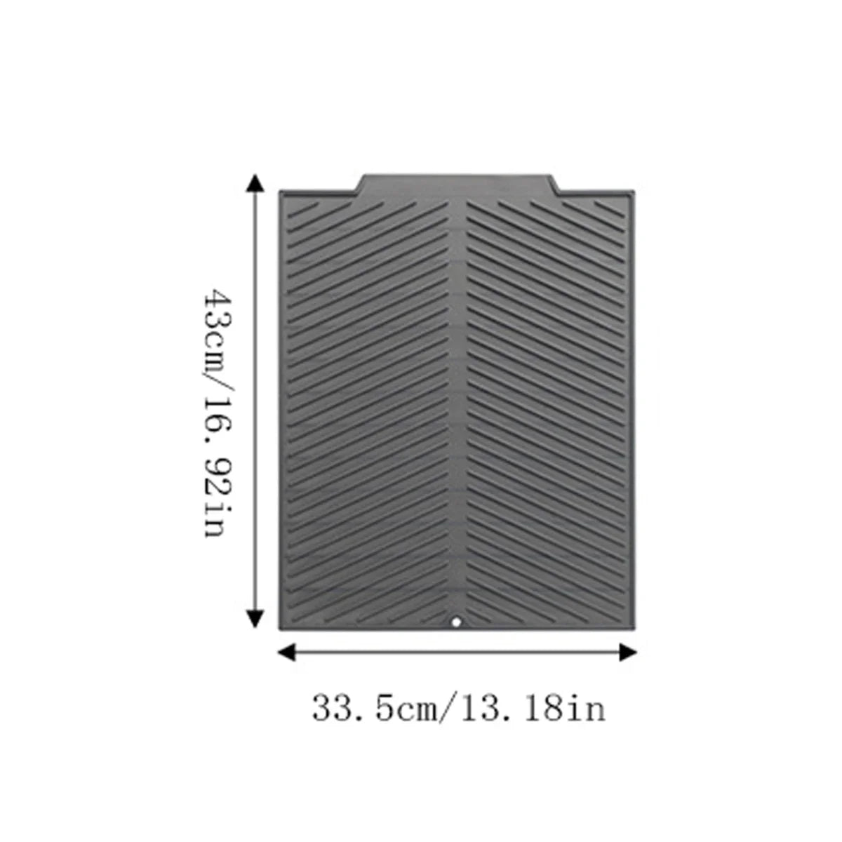 Silicone Dish Drying Mat, Rectangle Countertop Draining Mat with Vertical or Horizontal Stripe Options for Kitchen - product view 2
