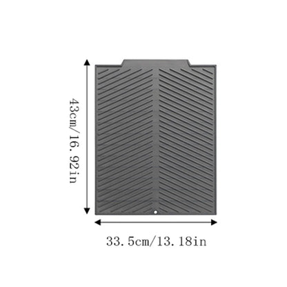 Silicone Dish Drying Mat, Rectangle Countertop Draining Mat with Vertical or Horizontal Stripe Options for Kitchen - product view 2