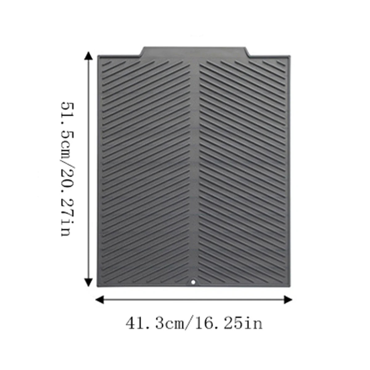 Silicone Dish Drying Mat, Rectangle Countertop Draining Mat with Vertical or Horizontal Stripe Options for Kitchen - product view 3