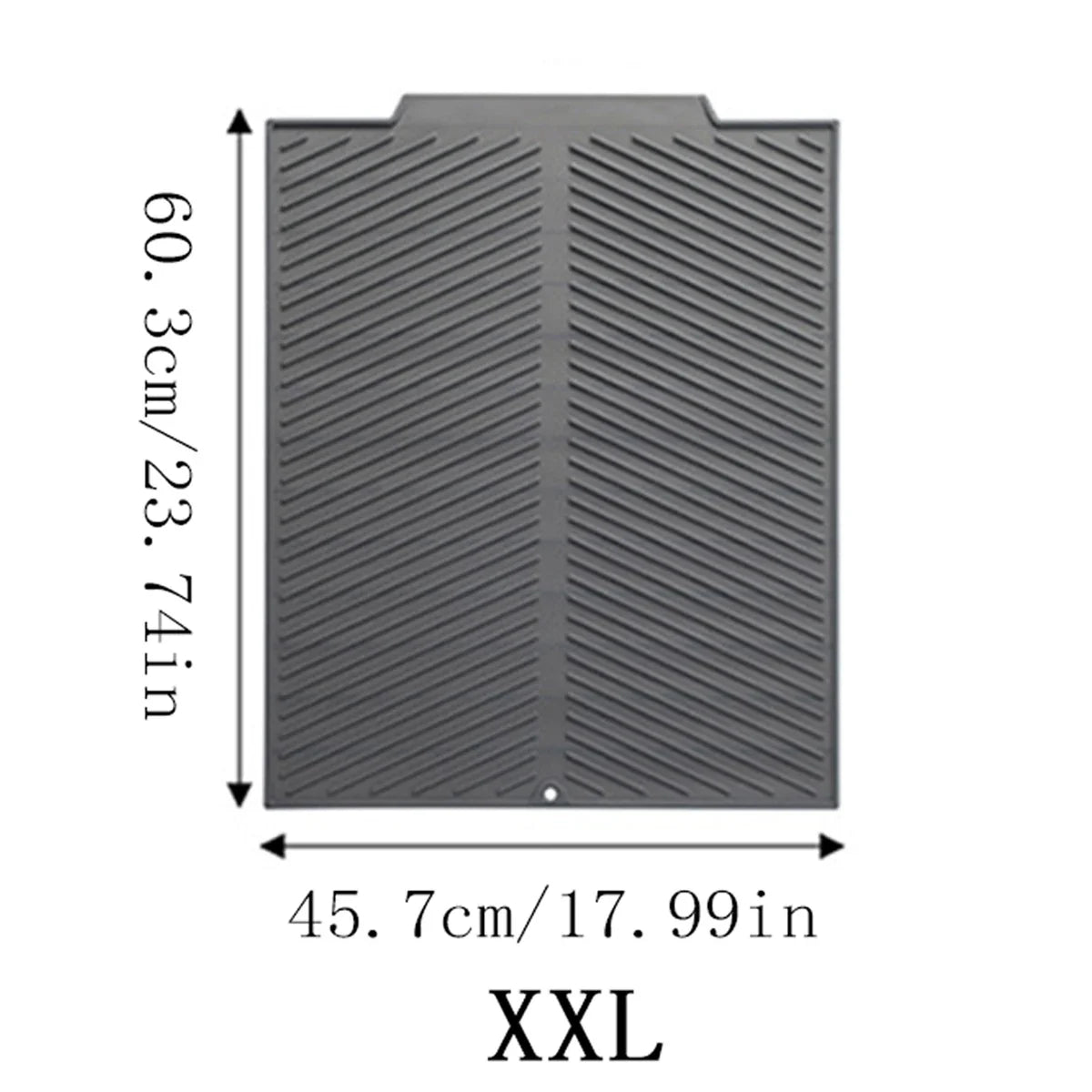 Silicone Dish Drying Mat, Rectangle Countertop Draining Mat with Vertical or Horizontal Stripe Options for Kitchen - product view 4