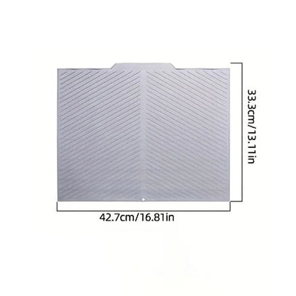 Silicone Dish Drying Mat, Rectangle Countertop Draining Mat with Vertical or Horizontal Stripe Options for Kitchen - product view 5