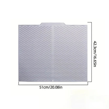 Silicone Dish Drying Mat, Rectangle Countertop Draining Mat with Vertical or Horizontal Stripe Options for Kitchen - product view 6