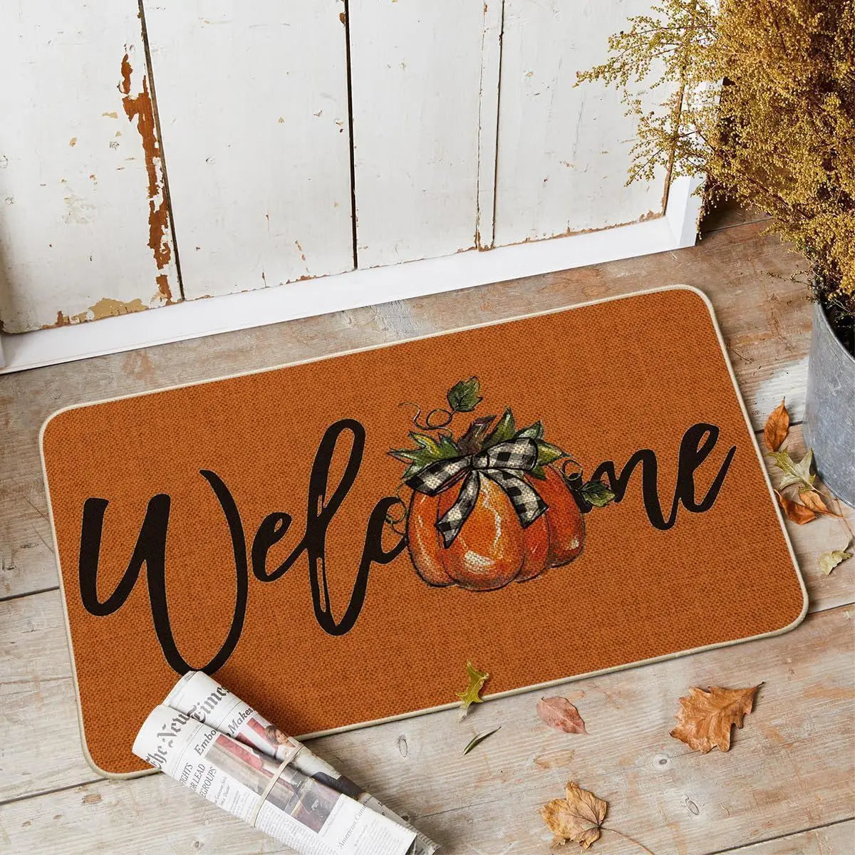 Outdoor Doormat, American-Style Machine-Made Polyester Entrance Mat, Anti-Slip Hallway Rug in Two Sizes - product view 3