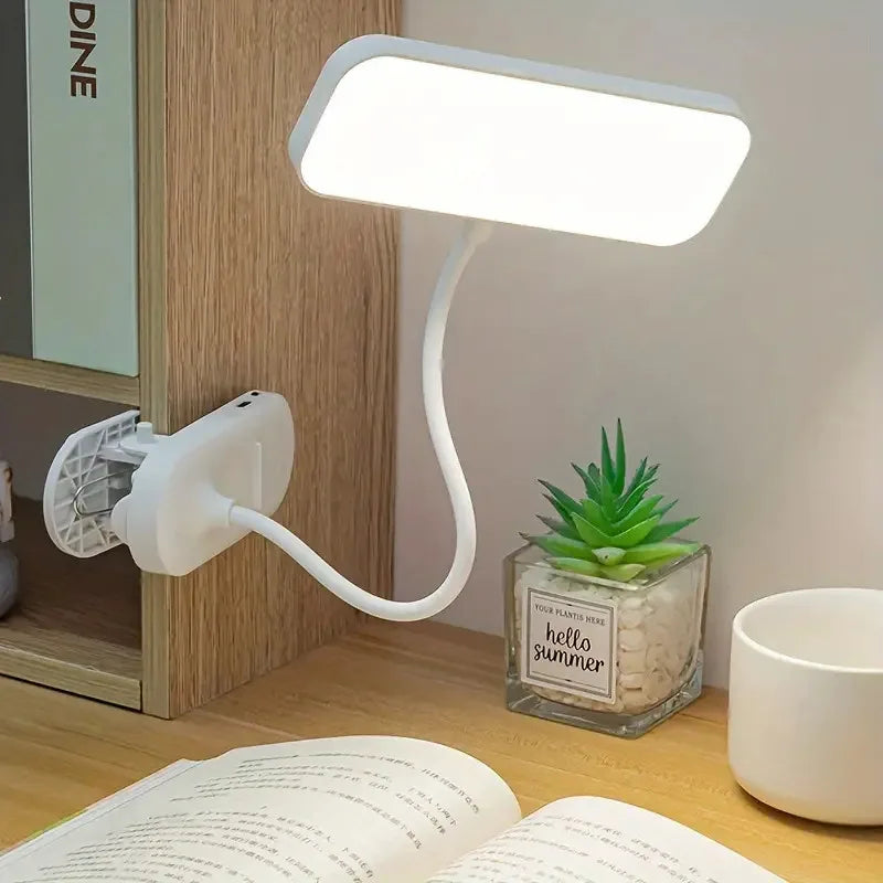 Clip-On LED Desk Lamp, Touch Dimming, 3000K–6000K Natural Light, USB 5V, Rechargeable or Plug-In - product view 2