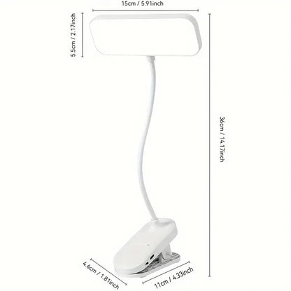 Clip-On LED Desk Lamp, Touch Dimming, 3000K–6000K Natural Light, USB 5V, Rechargeable or Plug-In - product view 5