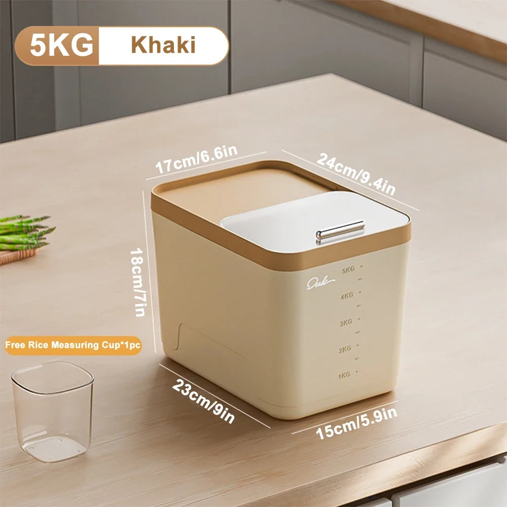 Flour Storage Container, Waterproof Grain Box with Lid, Moisture- and Insect-Resistant Rice Keeper, 5 kg, 10 kg or 15 kg - product view 1