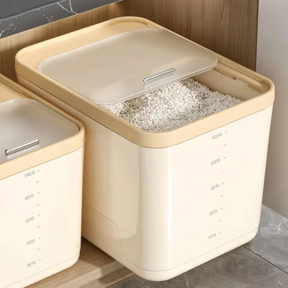 Flour Storage Container, Waterproof Grain Box with Lid, Moisture- and Insect-Resistant Rice Keeper, 5 kg, 10 kg or 15 kg - product view 4