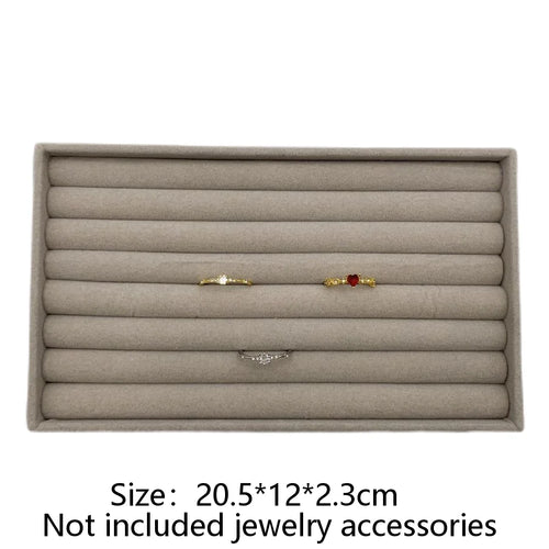 Travel Jewelry Organizer, Velvet Display Carrying Case, Stackable Ring, Earring and Necklace Storage, Multiple Grid Options - product view 1