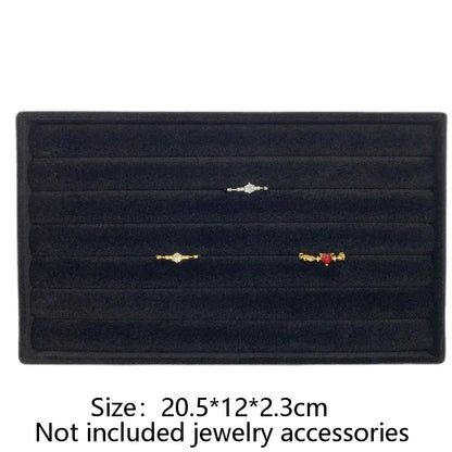 Travel Jewelry Organizer, Velvet Display Carrying Case, Stackable Ring, Earring and Necklace Storage, Multiple Grid Options - product view 3