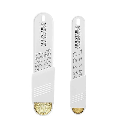 Adjustable Measuring Spoon Set, 2-Piece Plastic Kitchen Baking Spoons with Adjustable Scale for Cooking and Baking - product view 2