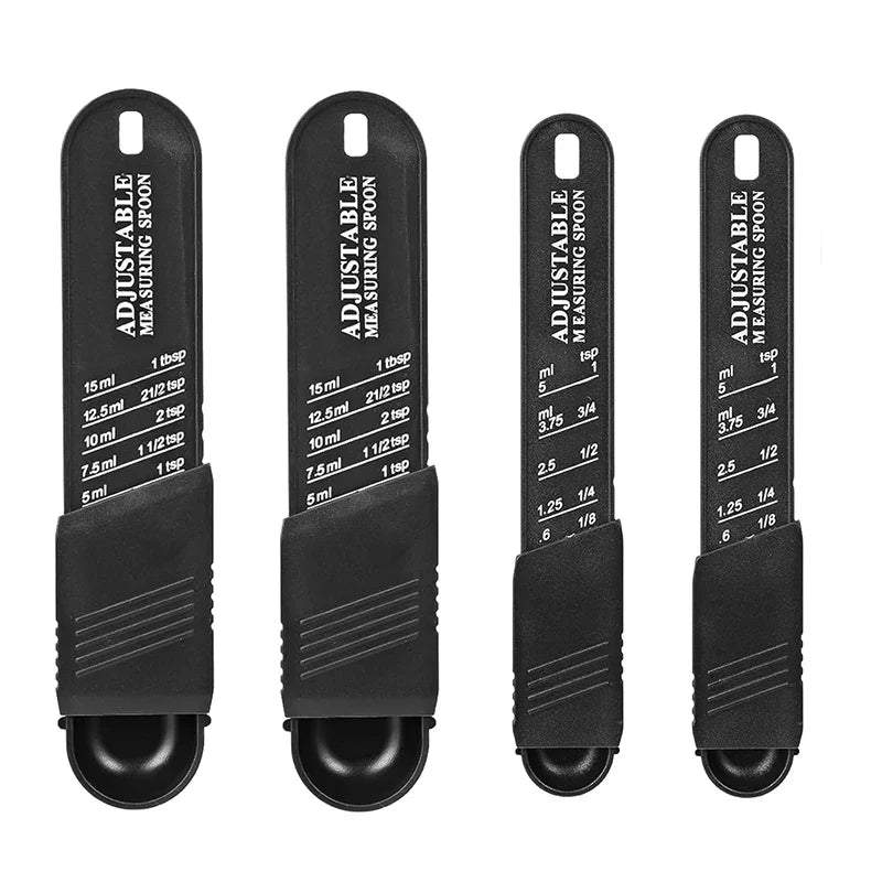 Adjustable Measuring Spoon Set, 2-Piece Plastic Kitchen Baking Spoons with Adjustable Scale for Cooking and Baking - product view 4