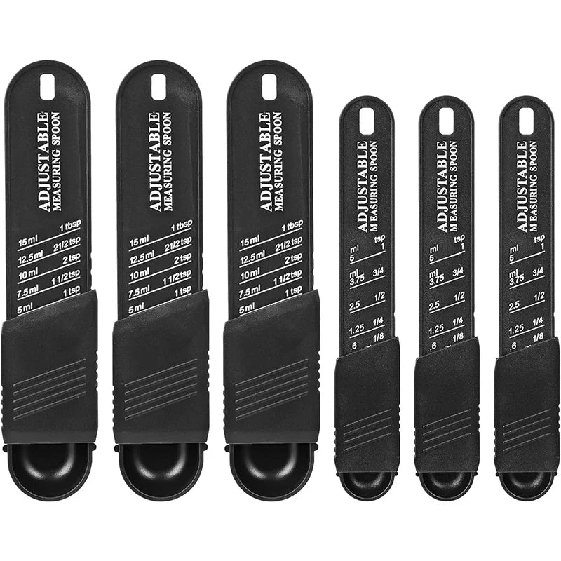 Adjustable Measuring Spoon Set, 2-Piece Plastic Kitchen Baking Spoons with Adjustable Scale for Cooking and Baking - product view 6