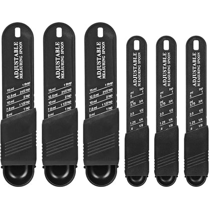 Adjustable Measuring Spoon Set, 2-Piece Plastic Kitchen Baking Spoons with Adjustable Scale for Cooking and Baking - product view 6