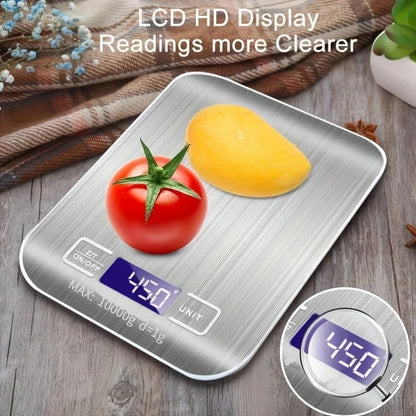 Digital Kitchen Scale, Stainless Steel Rectangle Food Scale with LED Display, 1g Options for Baking and Meal Prep - product view 4