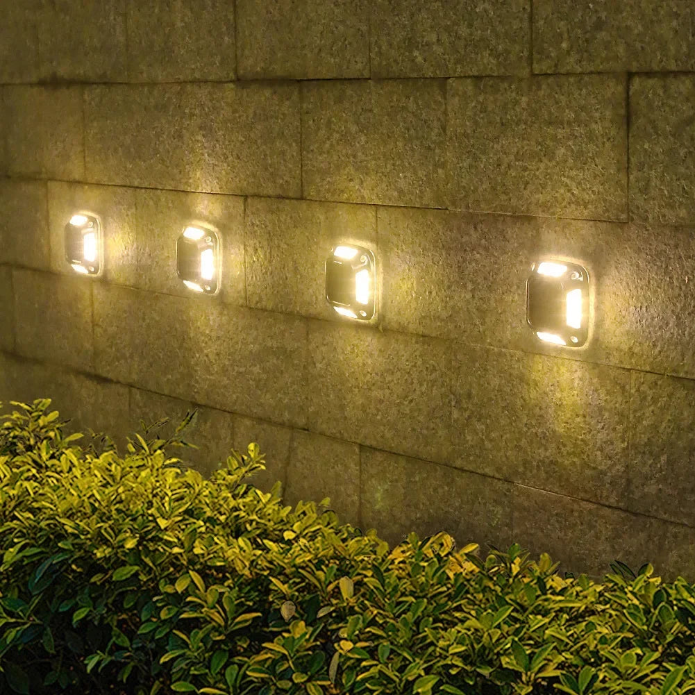 8-LED Solar Garden Ground Lights, Waterproof Outdoor Pathway Lamps, Self-Contained Driveway and Step Lighting - product view 1