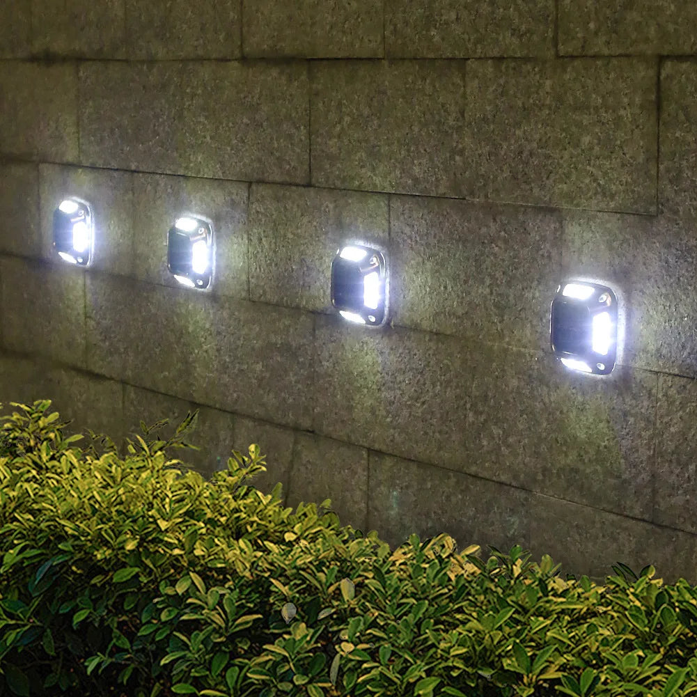 8-LED Solar Garden Ground Lights, Waterproof Outdoor Pathway Lamps, Self-Contained Driveway and Step Lighting - product view 2