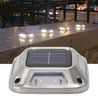 8-LED Solar Garden Ground Lights, Waterproof Outdoor Pathway Lamps, Self-Contained Driveway and Step Lighting - product view 4
