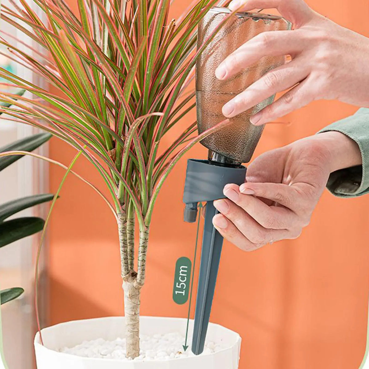 Plant Watering Globes, 6-Piece Automatic Drip Irrigation Spikes with Adjustable Slow Release for Indoor, Balcony and Outdoor Pots - product view 4