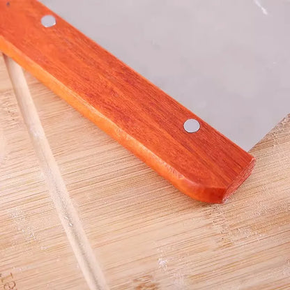 Stainless Steel Dough Scraper with Wooden Handle for Sourdough, Pastry Cutting, Cake Scraping and Baking Tasks - product view 5