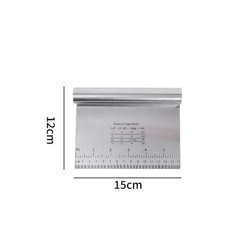 Stainless Steel Dough Scraper and Cake Cutter with Integrated Measuring Scale, Multiple Sizes for Baking and Pastry - product view 1