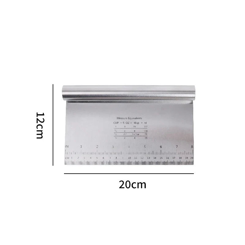 Stainless Steel Dough Scraper and Cake Cutter with Integrated Measuring Scale, Multiple Sizes for Baking and Pastry - product view 3