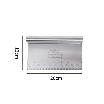 Stainless Steel Dough Scraper and Cake Cutter with Integrated Measuring Scale, Multiple Sizes for Baking and Pastry - product view 3