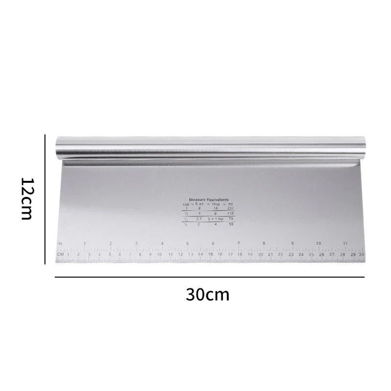 Stainless Steel Dough Scraper and Cake Cutter with Integrated Measuring Scale, Multiple Sizes for Baking and Pastry - product view 4