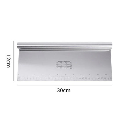 Stainless Steel Dough Scraper and Cake Cutter with Integrated Measuring Scale, Multiple Sizes for Baking and Pastry - product view 4