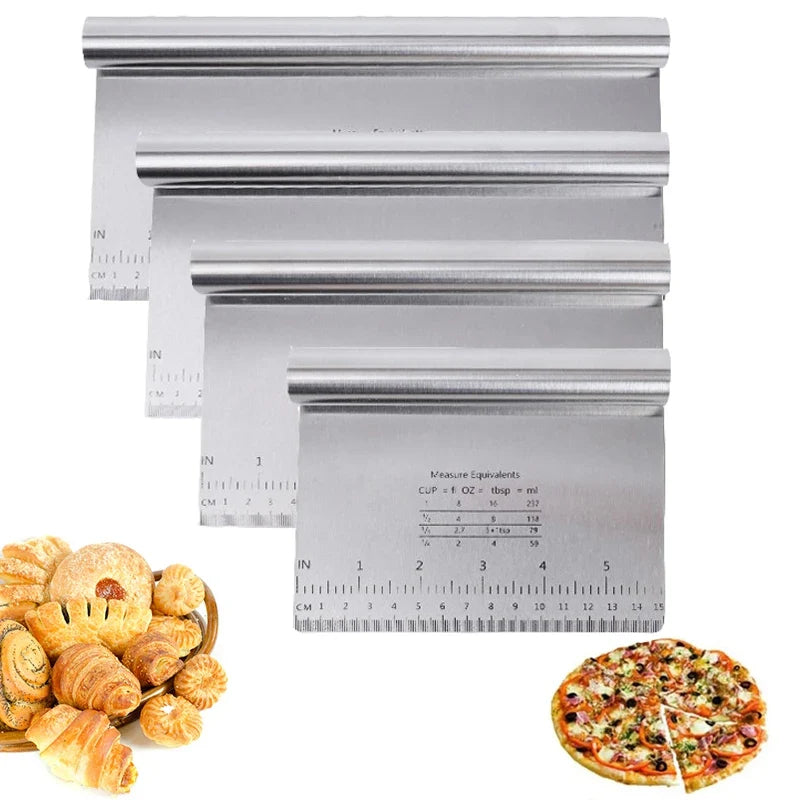 Stainless Steel Dough Scraper and Cake Cutter with Integrated Measuring Scale, Multiple Sizes for Baking and Pastry - product view 5