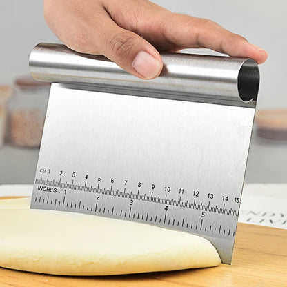 Stainless Steel Dough Scraper and Cake Cutter with Integrated Measuring Scale, Multiple Sizes for Baking and Pastry - product view 6