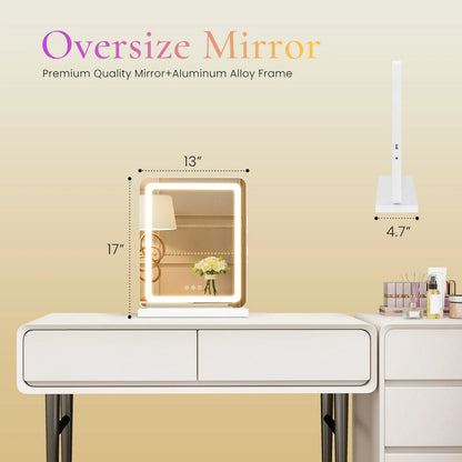 LED Bathroom Mirror with Dimmable 3-Color Lighting, Memory Function, USB Charging and Aluminum Frame - product view 1