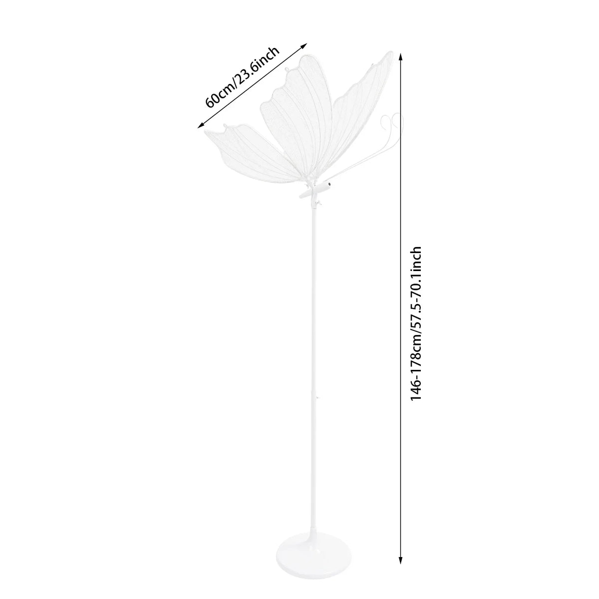 Butterfly Floor Lamp Set, 2-Piece LED Strip Lighting, Push-Button AC Power for Indoor Wedding and Event Decor - product view 5