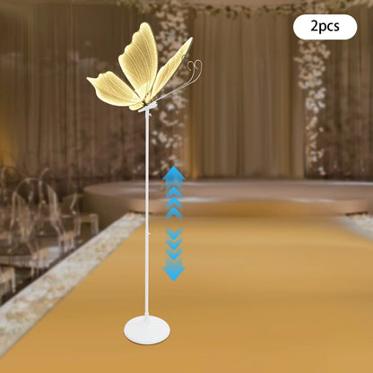 Butterfly Floor Lamp Set, 2-Piece LED Strip Lighting, Push-Button AC Power for Indoor Wedding and Event Decor - product view 6