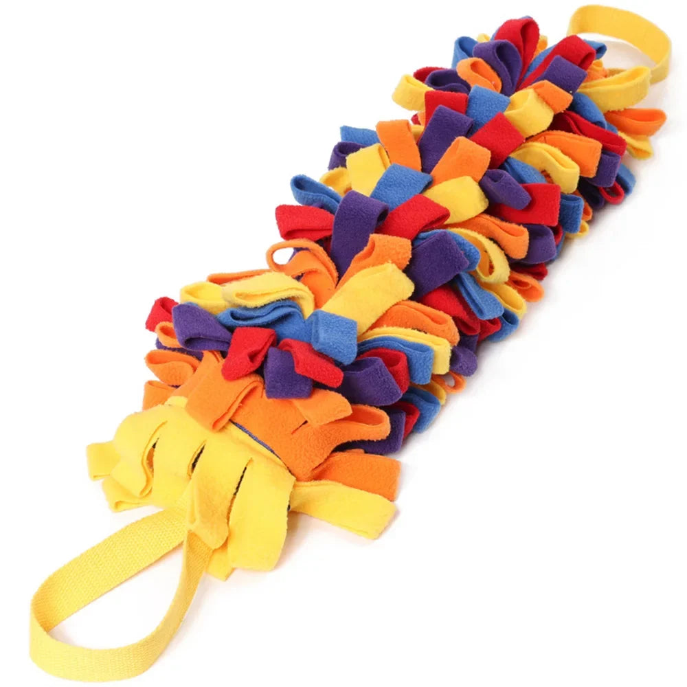 Dog Snuffle Mat and Chew Stick Foraging Puzzle Toy, Polyester Interactive Training Toy in Gray or Yellow - product view 2