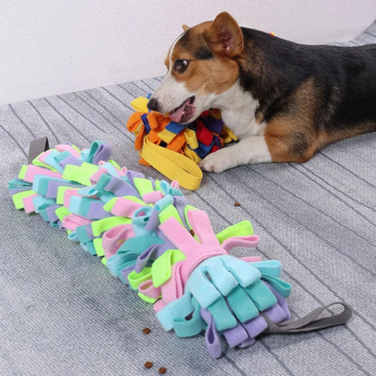 Dog Snuffle Mat and Chew Stick Foraging Puzzle Toy, Polyester Interactive Training Toy in Gray or Yellow - product view 4