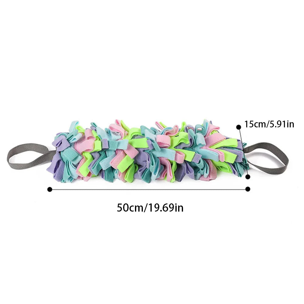 Dog Snuffle Mat and Chew Stick Foraging Puzzle Toy, Polyester Interactive Training Toy in Gray or Yellow - product view 6