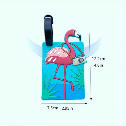 Flamingo Luggage Tag and Boarding Pass Holder, Cute Travel Accessory for Suitcases, Backpacks and Travel Bags - product view 3