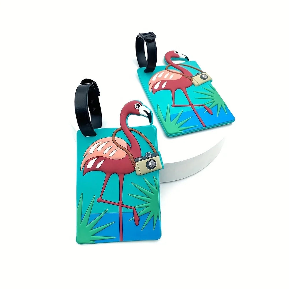 Flamingo Luggage Tag and Boarding Pass Holder, Cute Travel Accessory for Suitcases, Backpacks and Travel Bags - product view 6