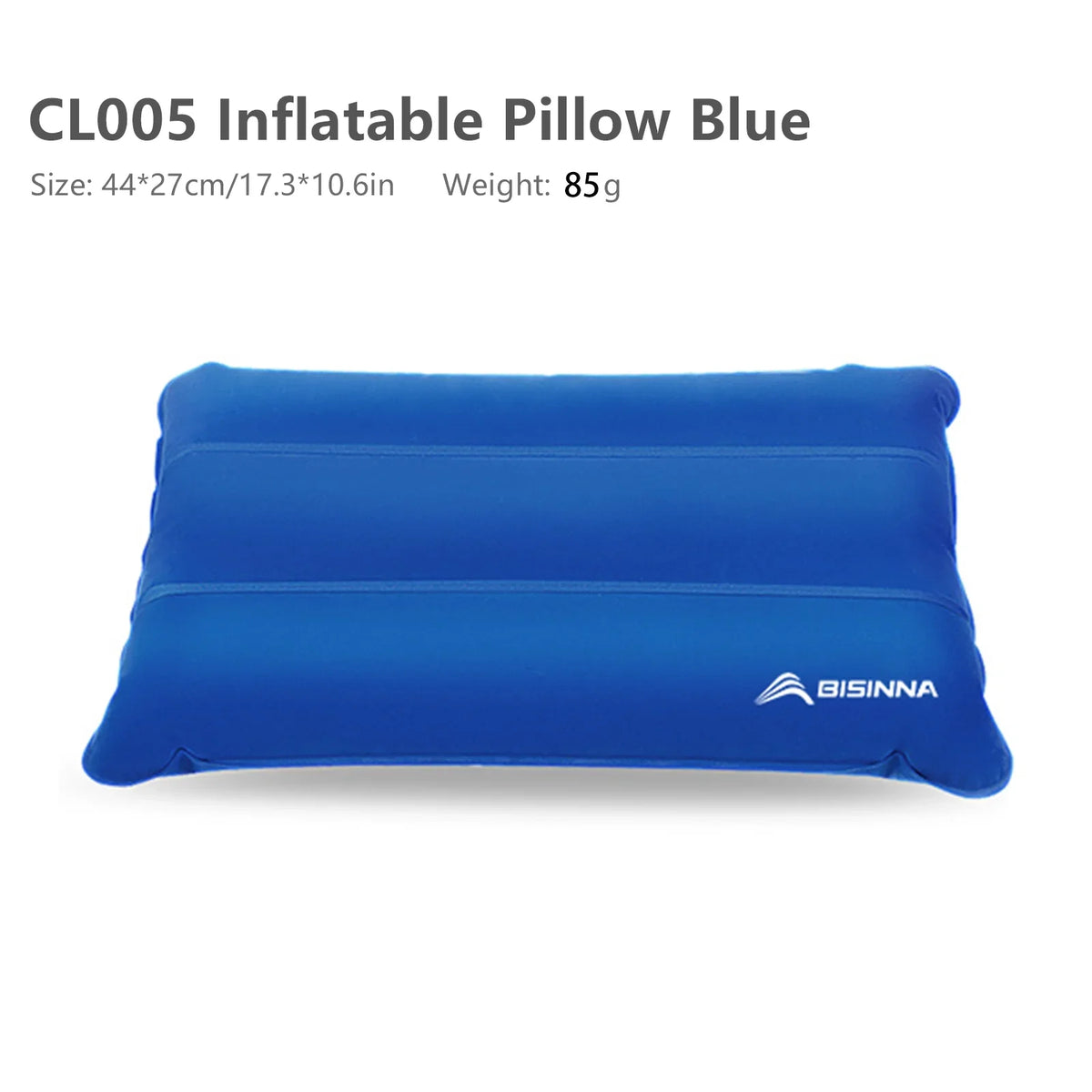 Inflatable Travel Pillow, Compressible Folding Neck Cushion, Flocking PVC, 44 × 27 × 6 cm for Camping and Hiking - product view 2